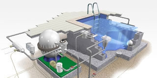Antiscaling system for pools and fountains